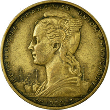Coin, French Somaliland, 20 Francs, 1952, Paris, EF(40-45), Aluminum-Bronze