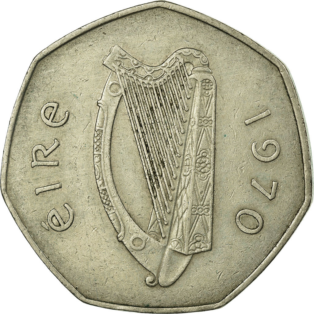 Munten, REPUBLIEK IERLAND, 50 Pence, 1970, FR+, Copper-nickel, KM:24