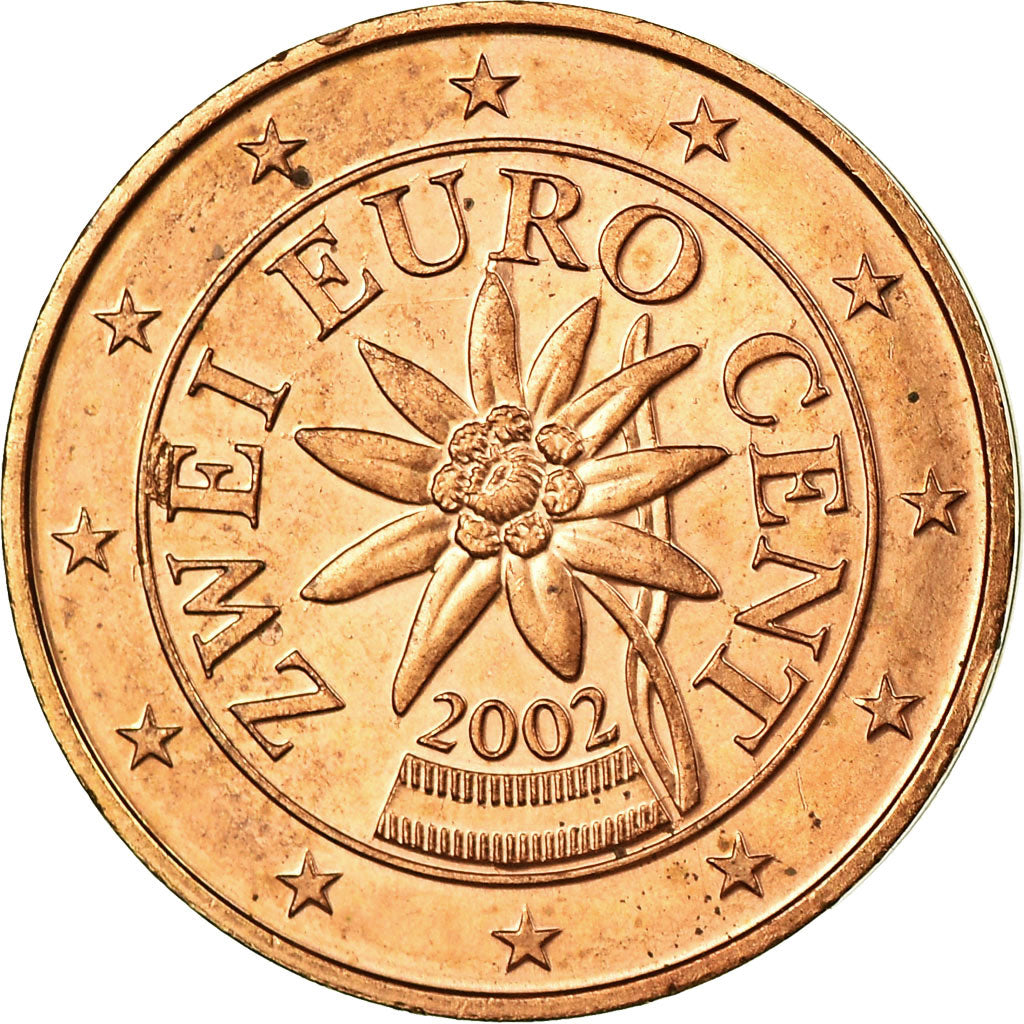 Oostenrijk, 2 Euro Cent, 2002, ZF, Copper Plated Steel, KM:3083