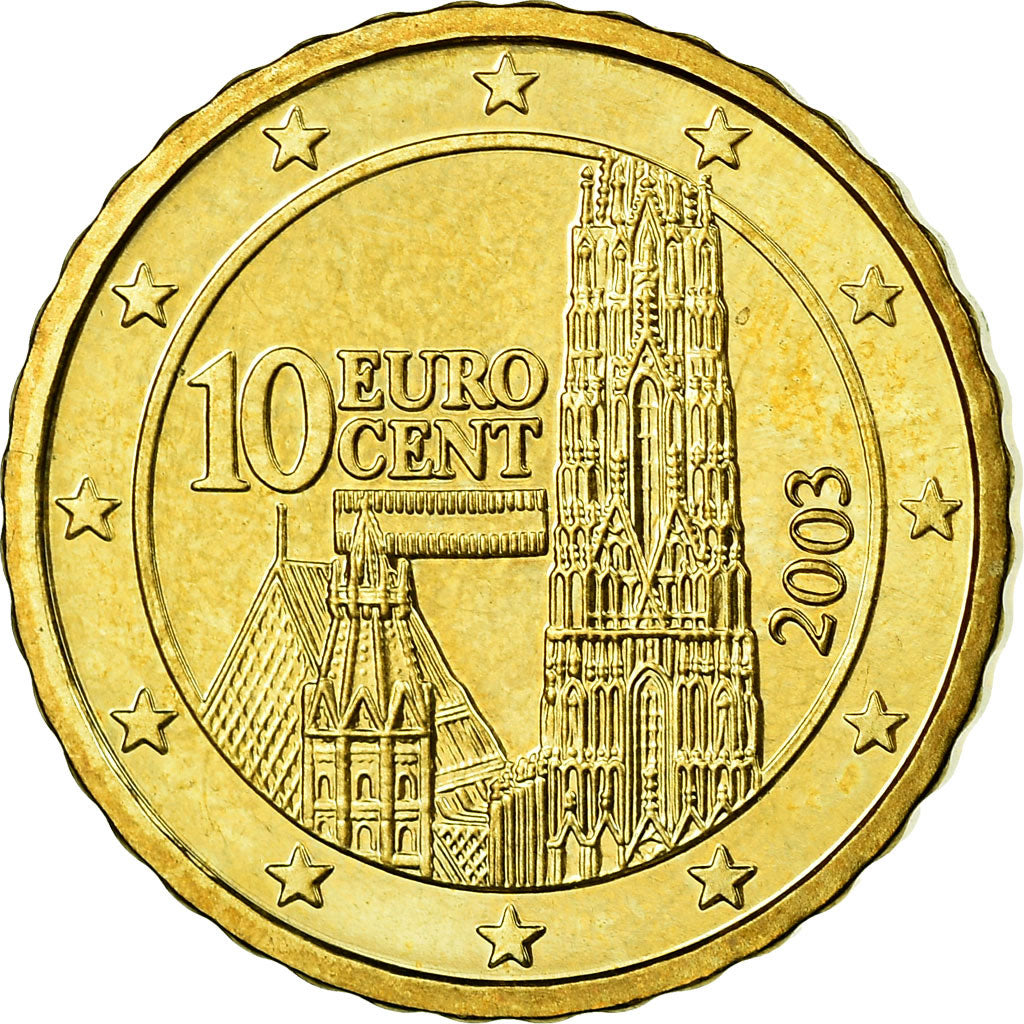 Austria, 10 Euro Cent, 2003, BE, SPL, Ottone, KM:3085