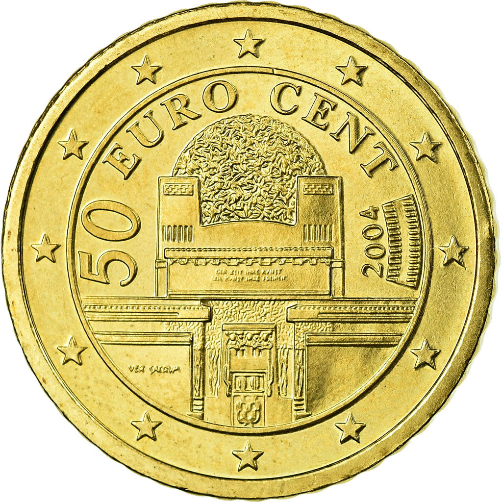 Österreich, 50 Euro Cent, 2004, VZ, Messing, KM:3087