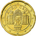 Austria, 20 Euro Cent, 2004, AU(55-58), Brass, KM:3086