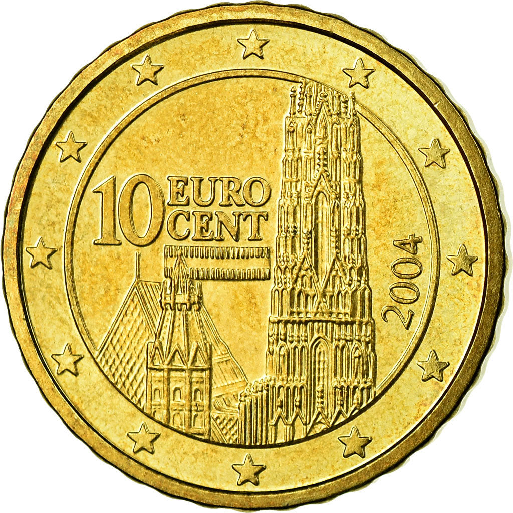 Austria, 10 Euro Cent, 2004, SPL-, Ottone, KM:3085