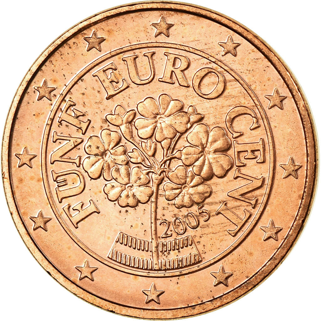 Oostenrijk, 5 Euro Cent, 2005, PR, Copper Plated Steel, KM:3084