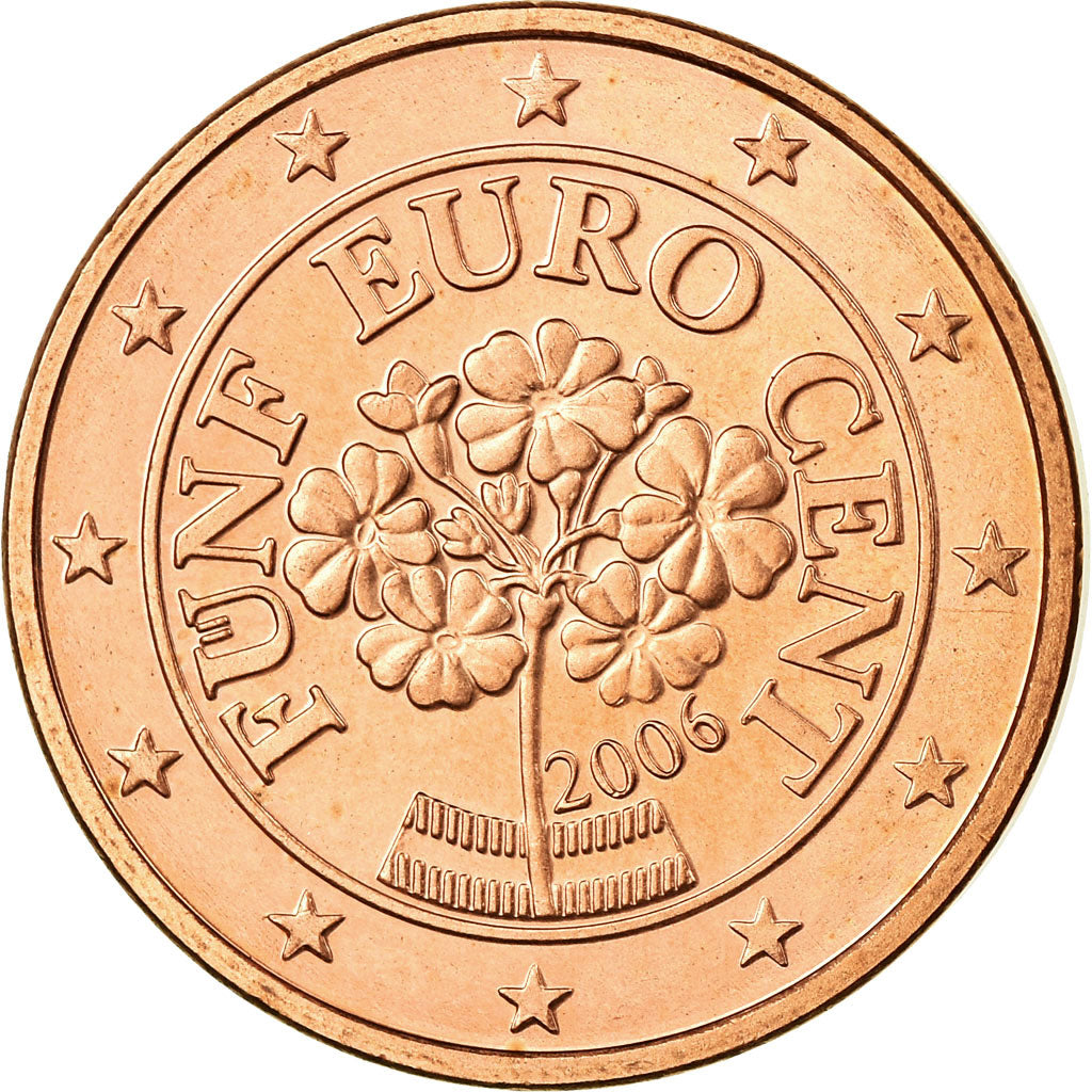 Oostenrijk, 5 Euro Cent, 2006, PR, Copper Plated Steel, KM:3084