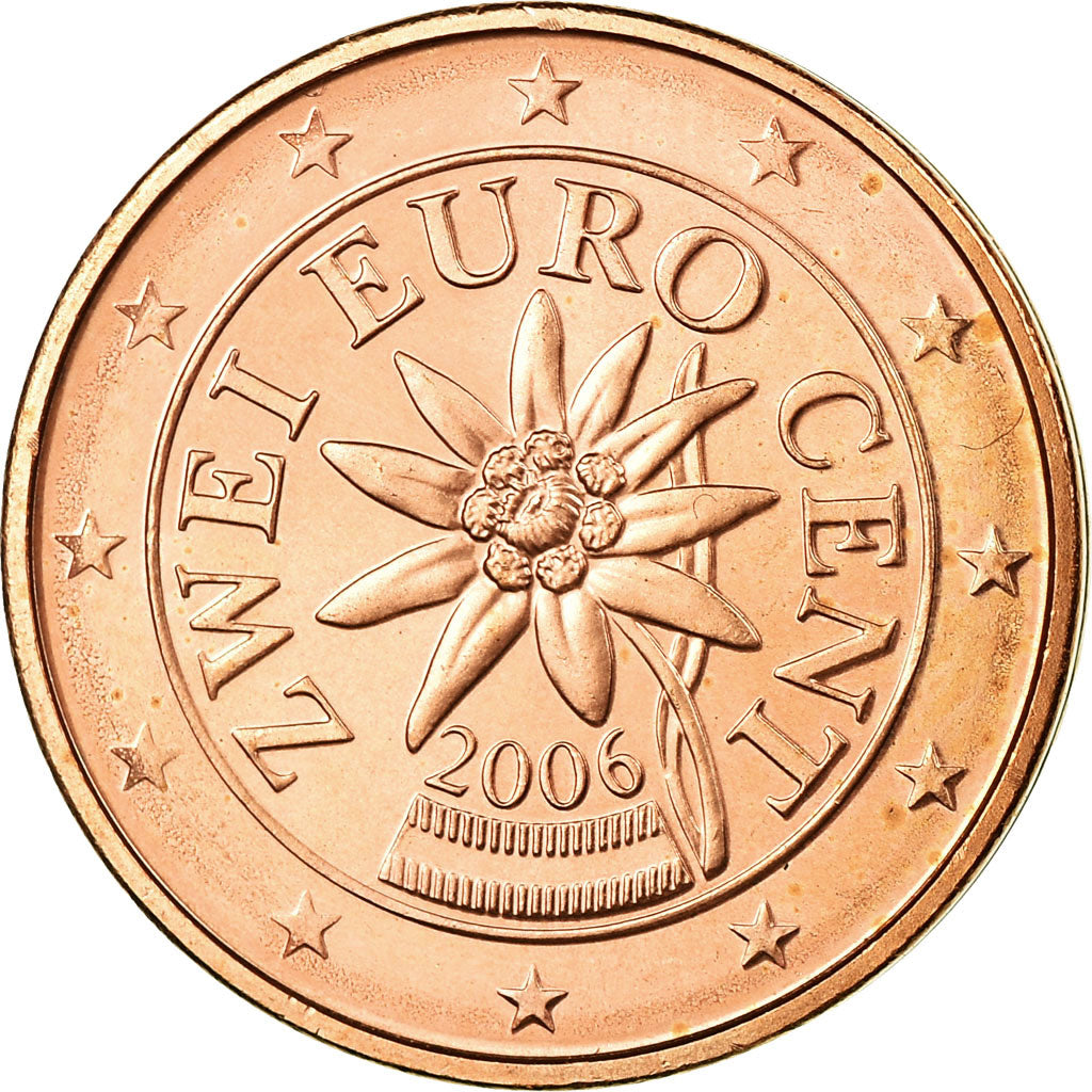 Österreich, 2 Euro Cent, 2006, VZ, Copper Plated Steel, KM:3083