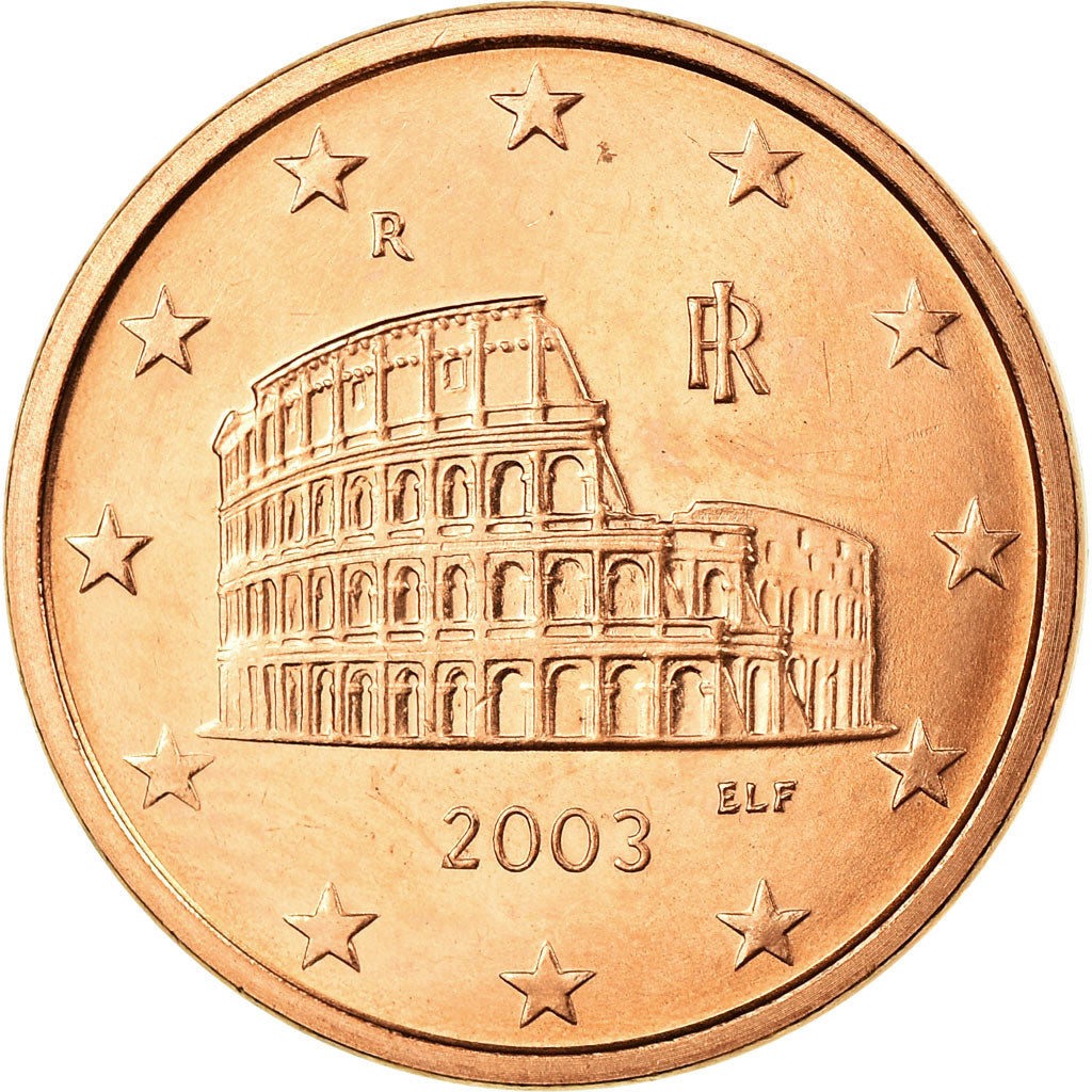 Italy, 5 Euro Cent, 2003, AU(55-58), Copper Plated Steel, KM:212