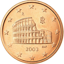 Italy, 5 Euro Cent, 2003, AU(55-58), Copper Plated Steel, KM:212