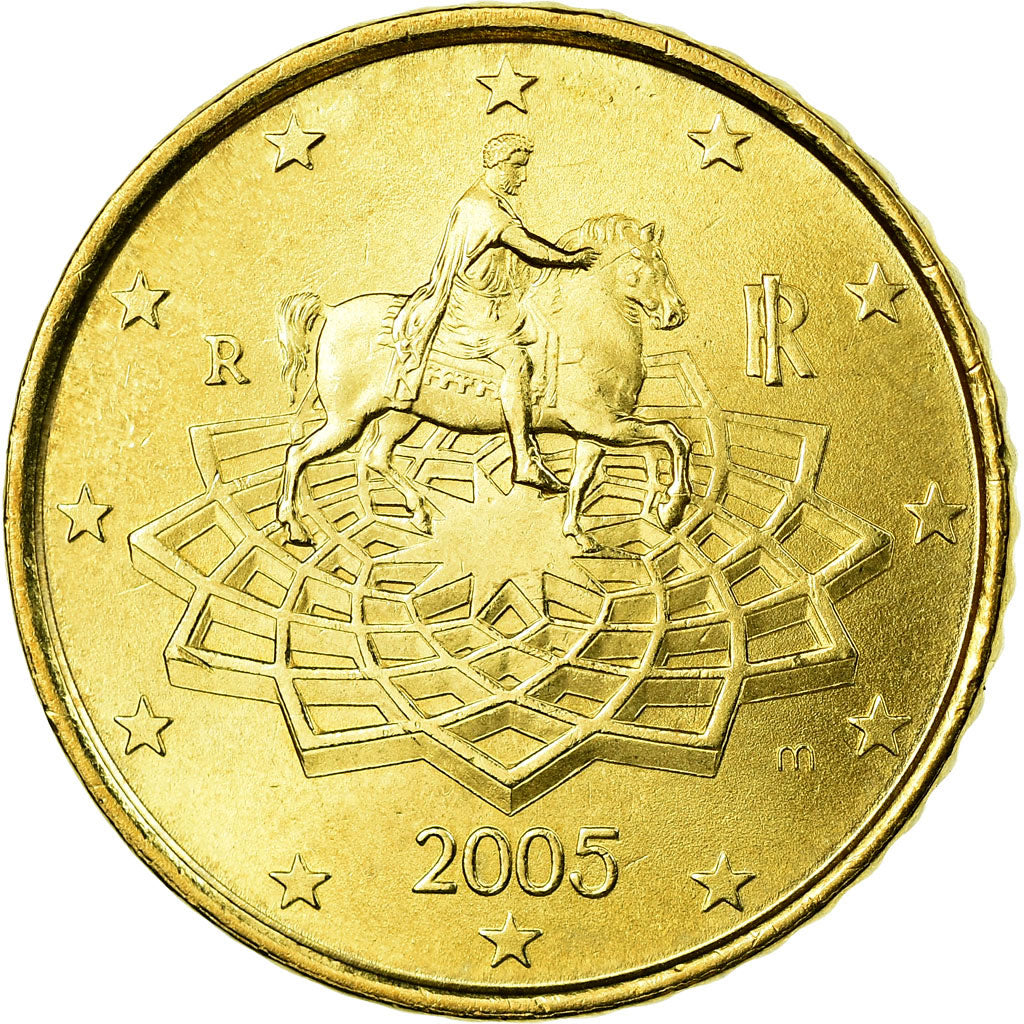 Italy, 50 Euro Cent, 2005, AU(55-58), Brass, KM:215