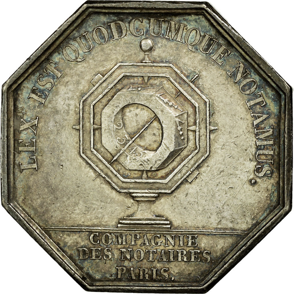 France, Token, Notary, MS(60-62), Silver, Lerouge:317