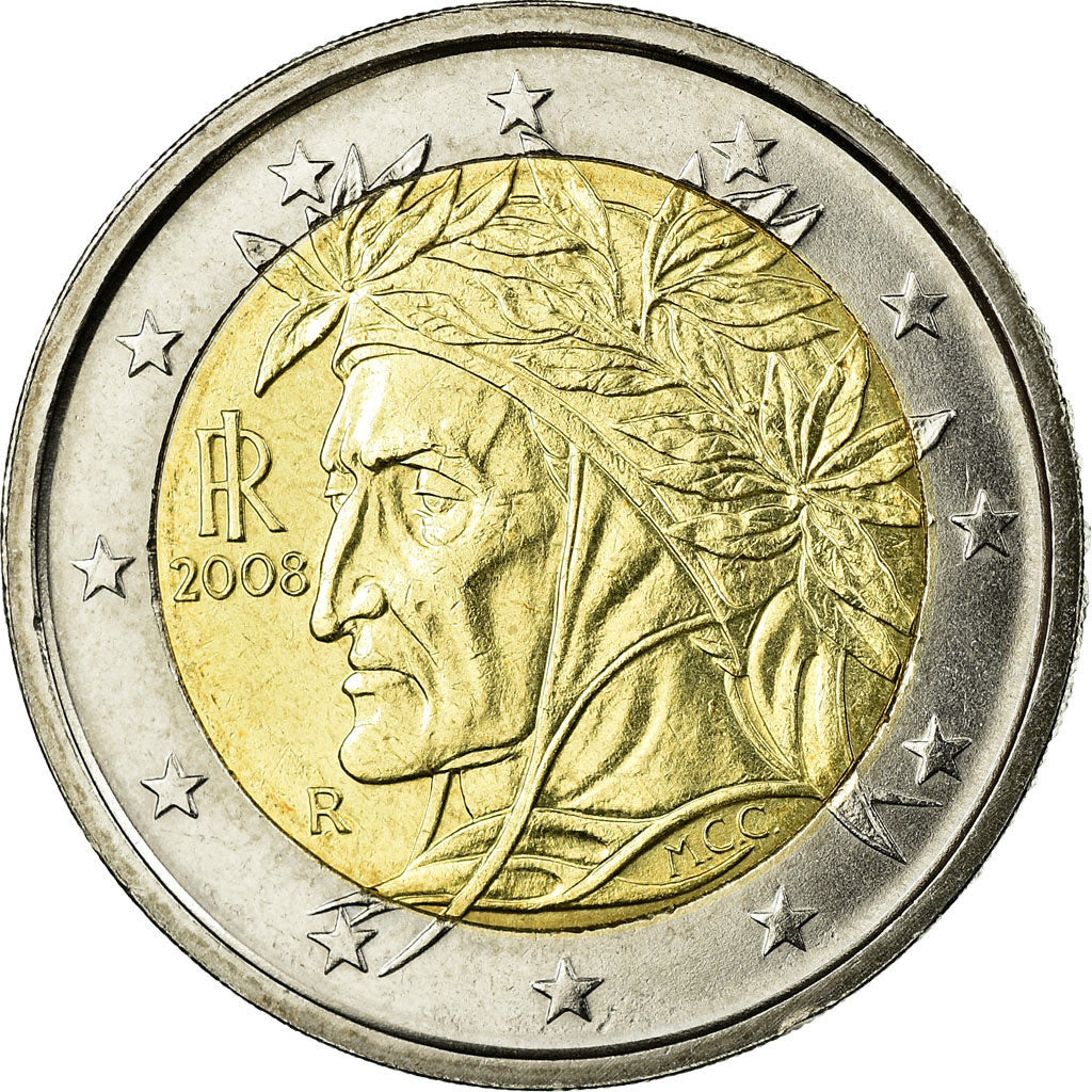 Italy, 2 Euro, 2008, AU(55-58), Bi-Metallic, KM:251