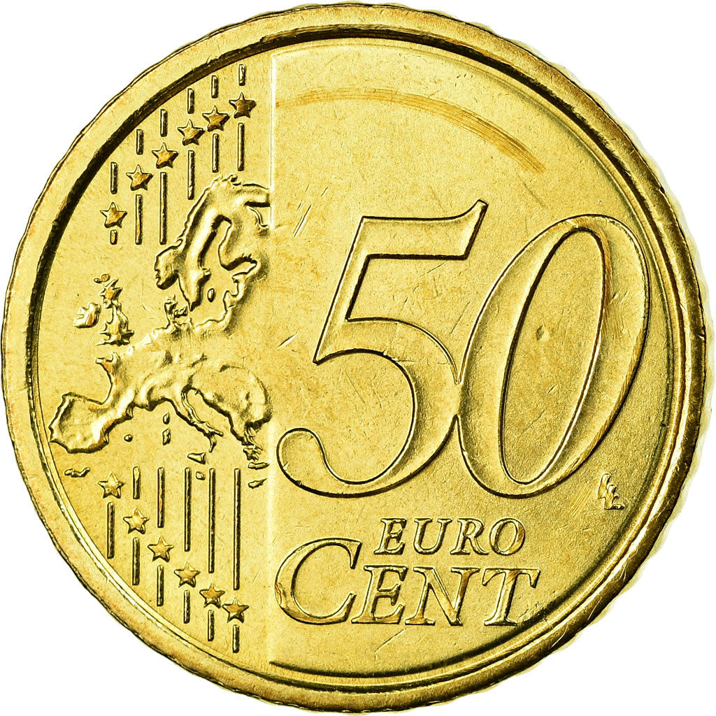 Italy, 50 Euro Cent, 2008, AU(55-58), Brass, KM:249