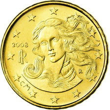 Italy, 10 Euro Cent, 2008, MS(63), Brass, KM:247