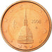 Italy, 2 Euro Cent, 2008, AU(55-58), Copper Plated Steel, KM:211