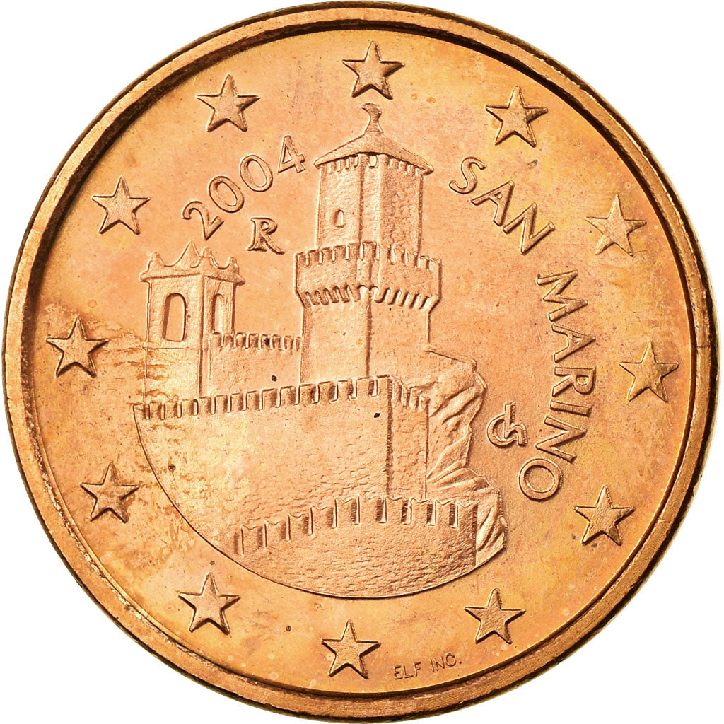 San Marino, 5 Euro Cent, 2004, AU(55-58), Copper Plated Steel, KM:442
