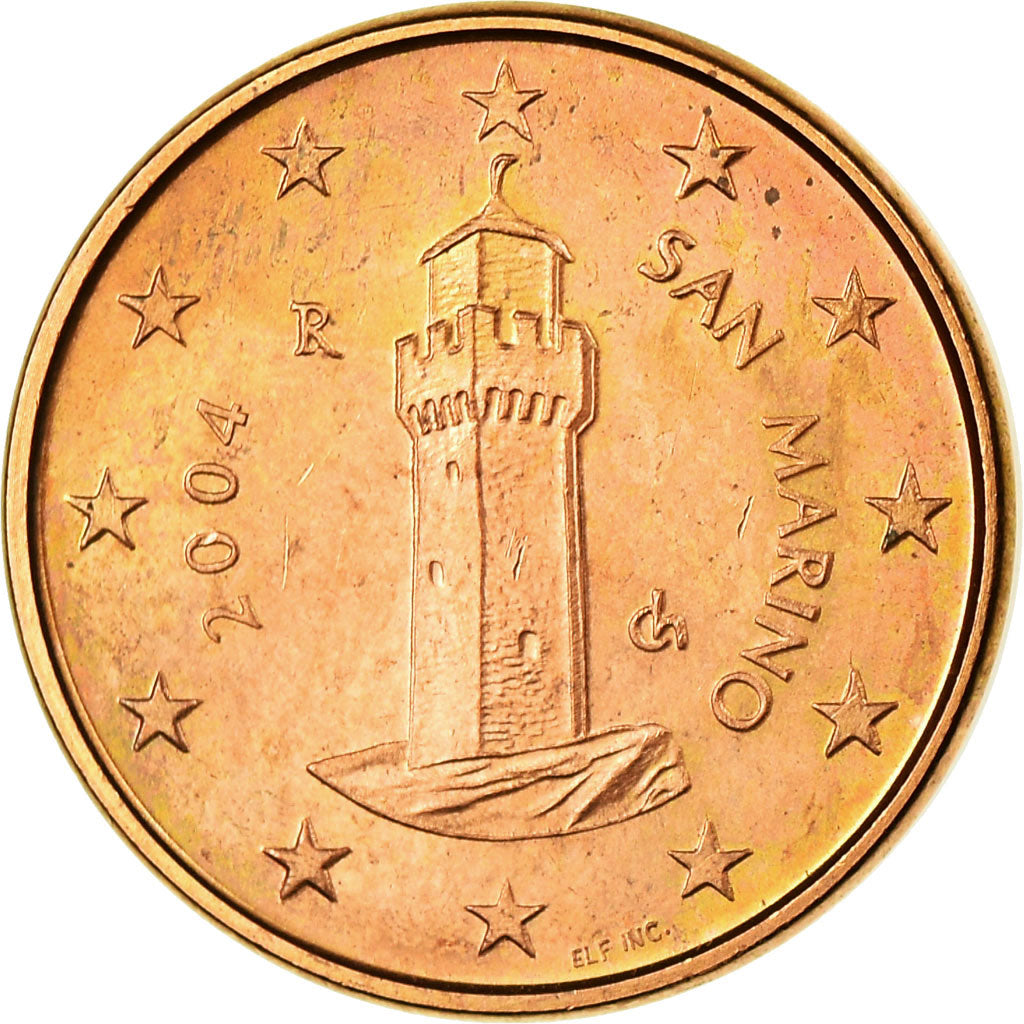 San Marino, Euro Cent, 2004, AU(55-58), Copper Plated Steel, KM:440