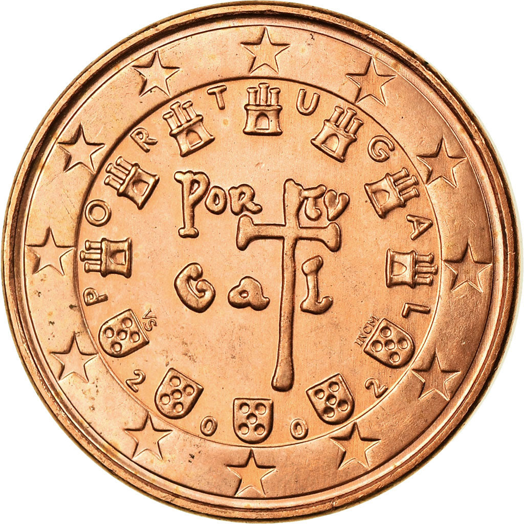 Portogallo, 5 Euro Cent, 2002, SPL-, Acciaio placcato rame, KM:742