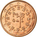Portugal, 5 Euro Cent, 2002, EBC, Cobre chapado en acero, KM:742