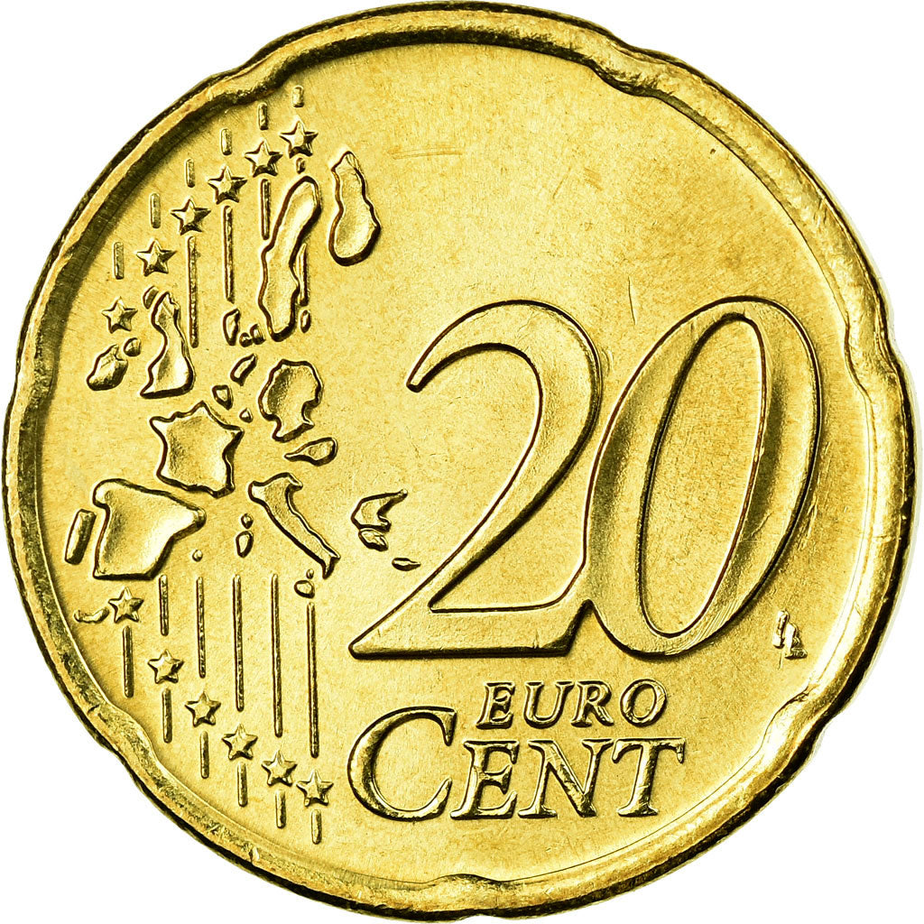Grecia, 20 Euro Cent, 2003, EBC, Latón, KM:185