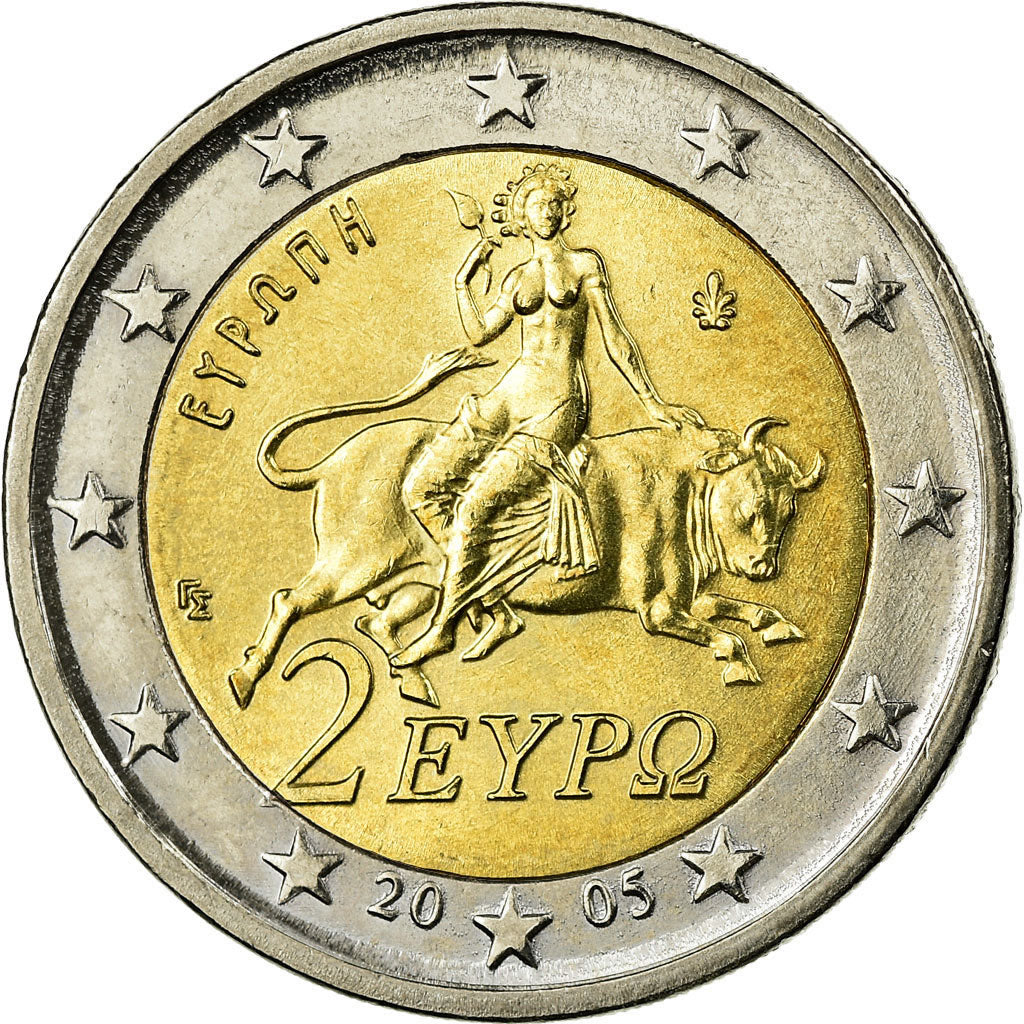 Greece, 2 Euro, 2005, EF(40-45), Bi-Metallic, KM:188