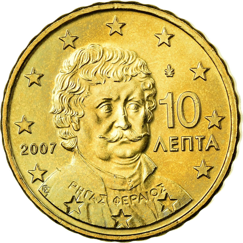 Griechenland, 10 Euro Cent, 2007, VZ, Messing, KM:211