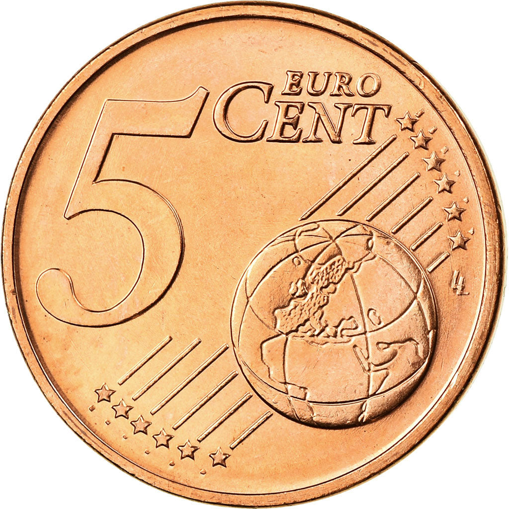 Grécia, 5 Euro Cent, 2007, AU(55-58), Aço Cromado a Cobre, KM:183