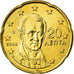 Grécia, 20 Euro Cent, 2008, MS(63), Latão, KM:212