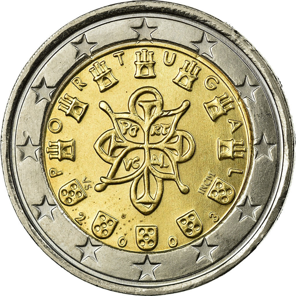 Portugal, 2 Euro, 2003, AU(55-58), Bi-Metallic, KM:747