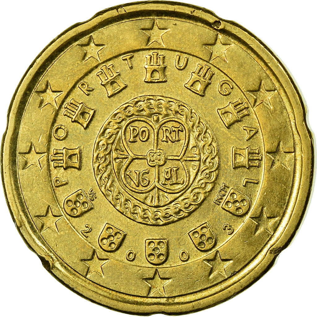 Portugal, 20 Euro Cent, 2003, ZF, Tin, KM:744