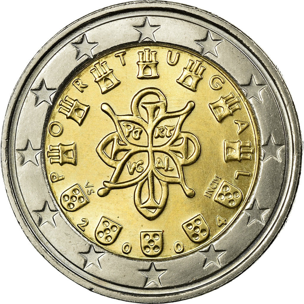 Portugal, 2 Euro, 2004, AU(55-58), Bi-Metallic, KM:747