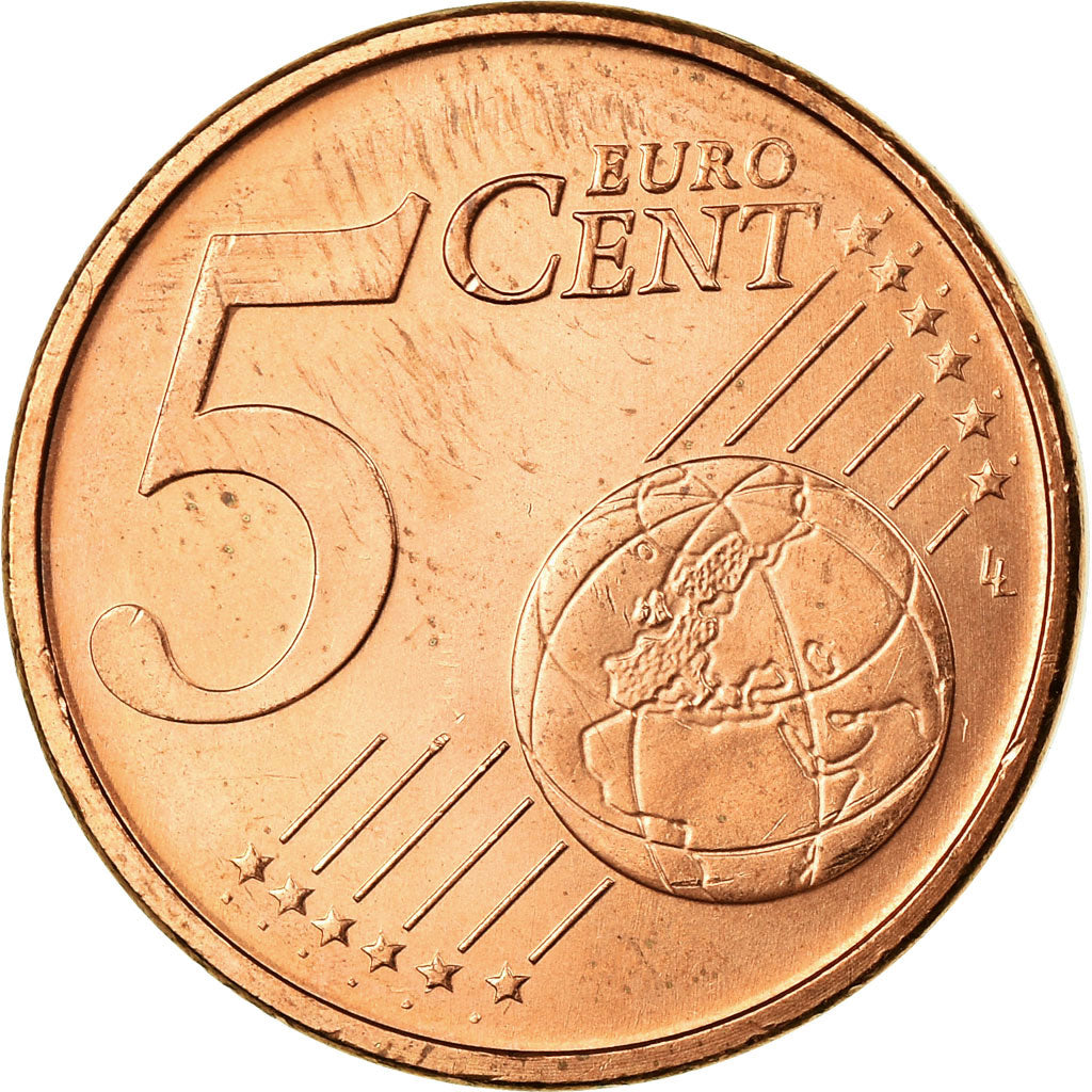 Portogallo, 5 Euro Cent, 2004, BB, Acciaio placcato rame, KM:742