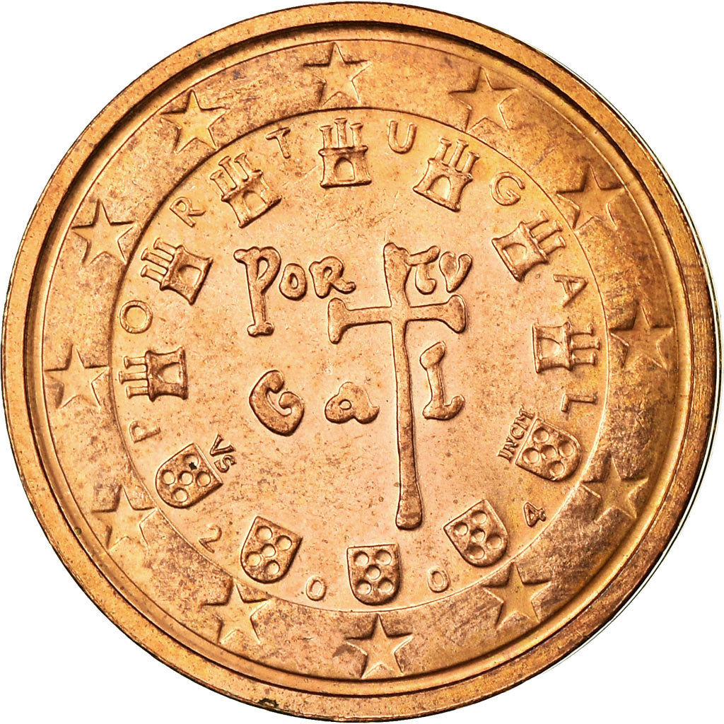 Portugal, 2 Euro Cent, 2004, PR, Copper Plated Steel, KM:741