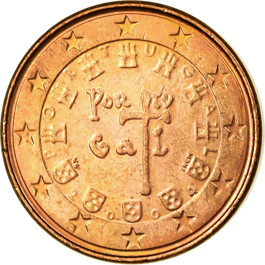 Portogallo, Euro Cent, 2004, BB, Acciaio placcato rame, KM:740
