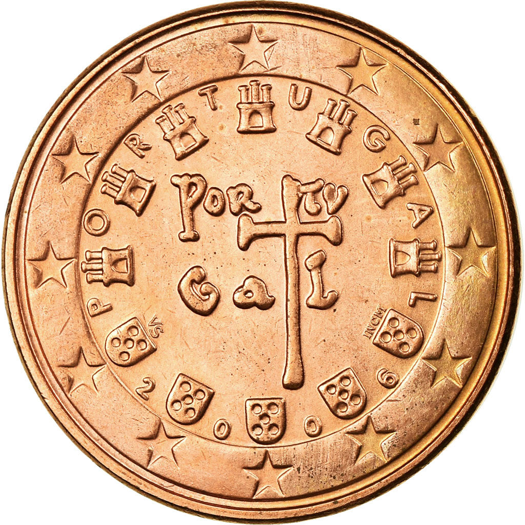 Portugal, 5 Euro Cent, 2006, SC, Cobre chapado en acero, KM:742