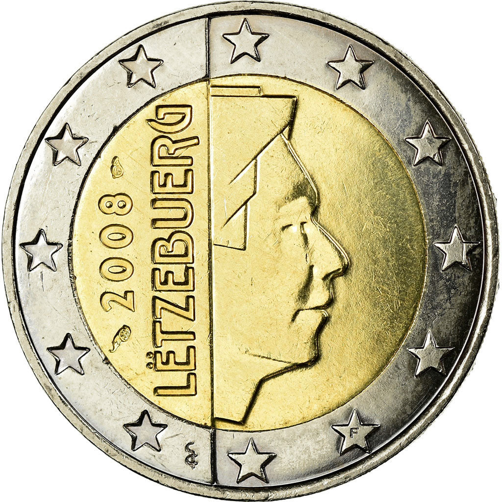 Luxembourg, 2 Euro, 2008, AU(55-58), Bi-Metallic, KM:93