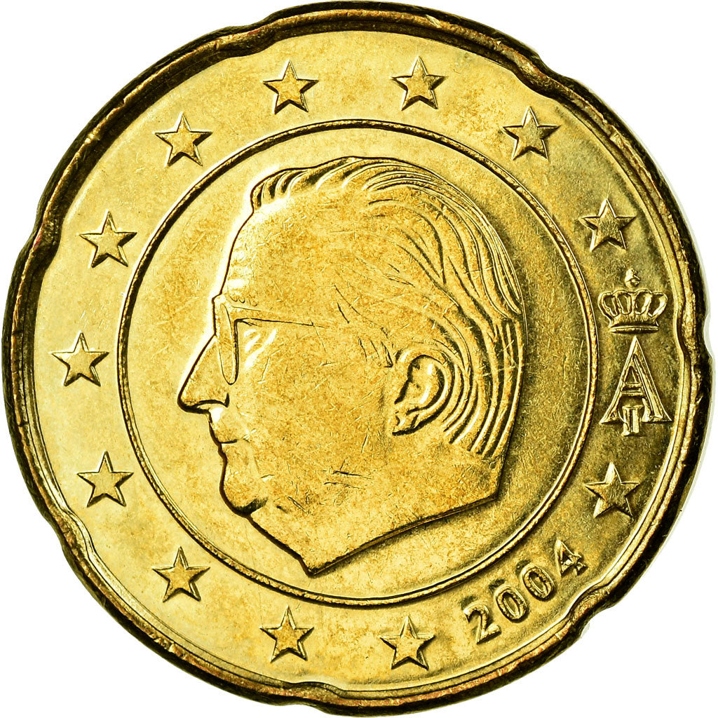 Bélgica, 20 Euro Cent, 2004, MBC, Latón, KM:228