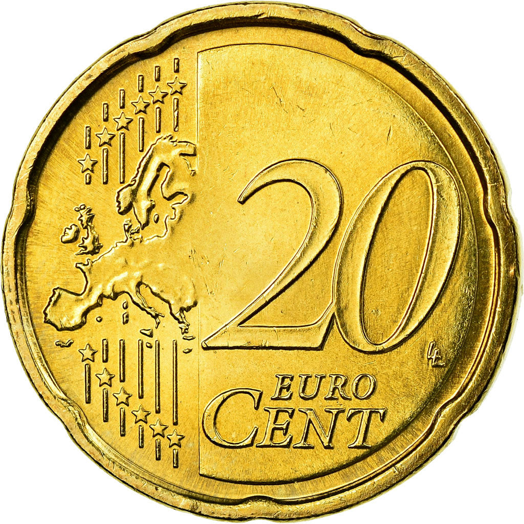 Portugal, 20 Euro Cent, 2008, AU(55-58), Brass, KM:764