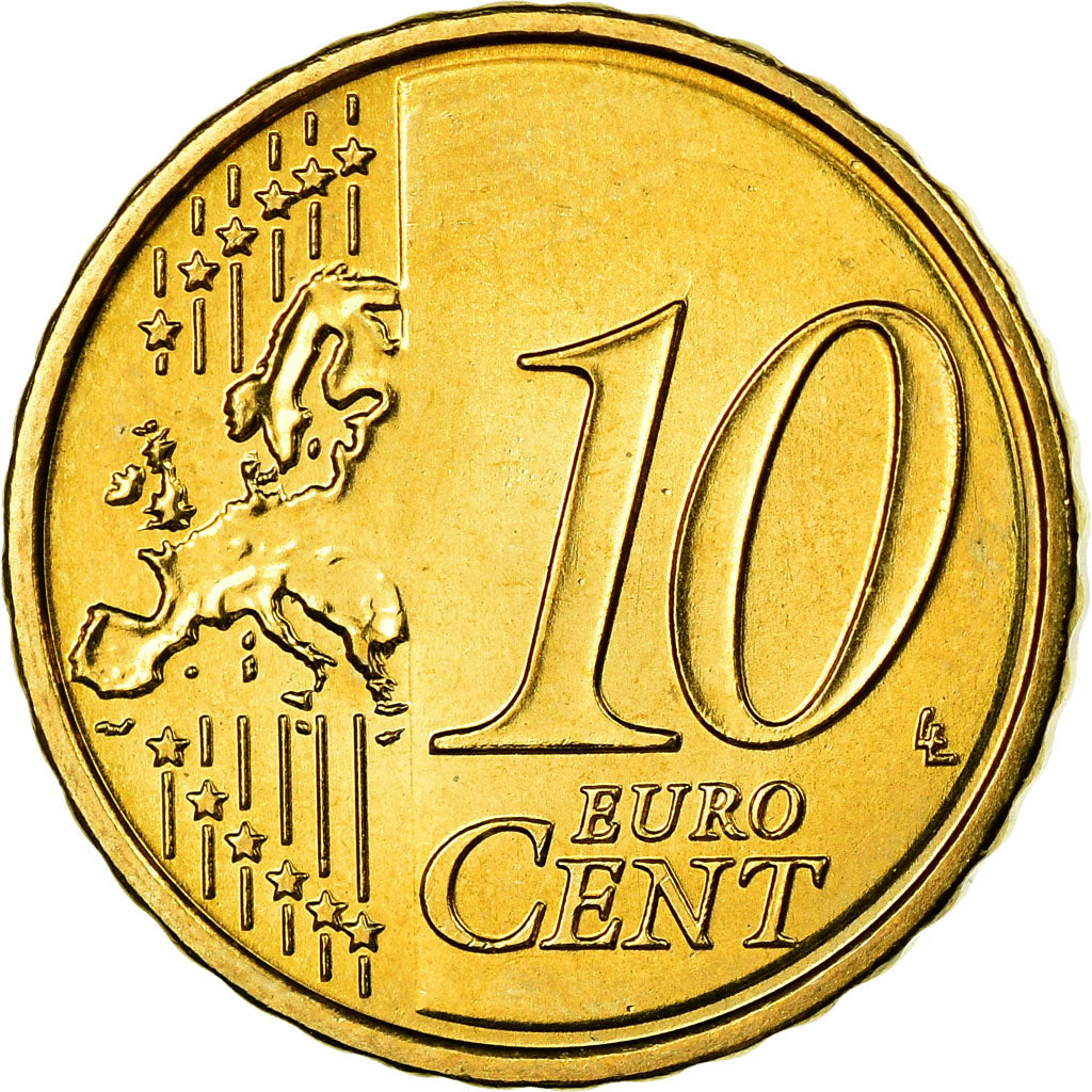 Portugal, 10 Euro Cent, 2008, AU(55-58), Brass, KM:763