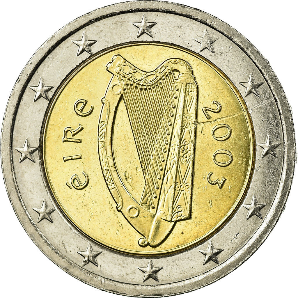 IRELAND REPUBLIC, 2 Euro, 2003, EF(40-45), Bi-Metallic, KM:39