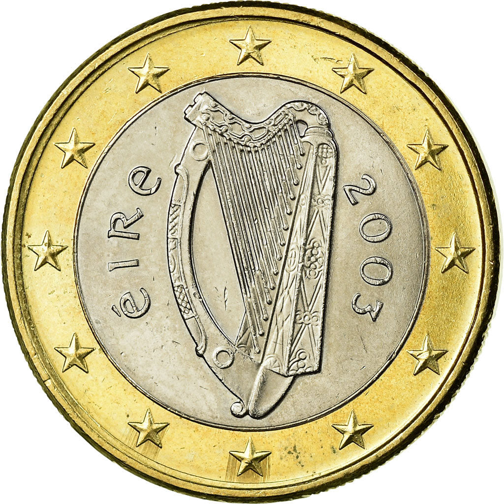 IRELAND REPUBLIC, Euro, 2003, EF(40-45), Bi-Metallic, KM:38