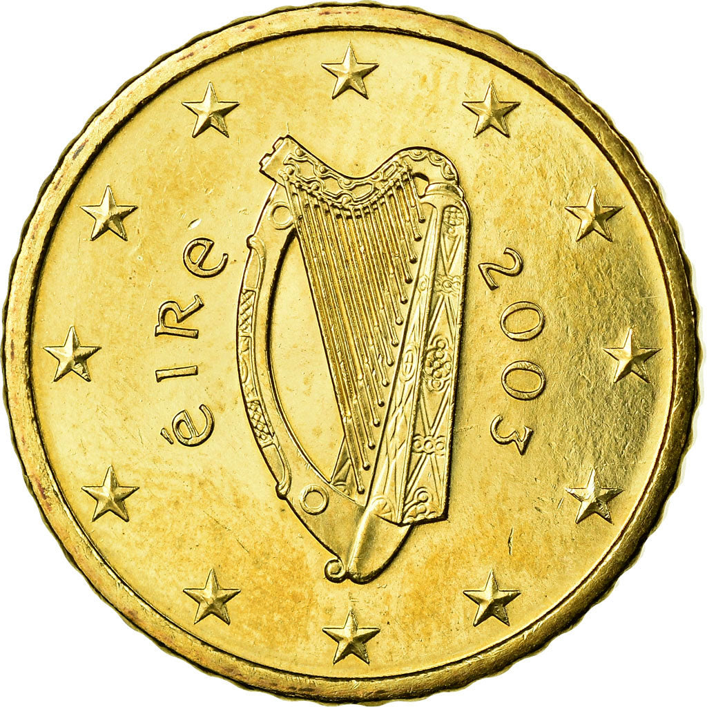 IRELAND REPUBLIC, 50 Euro Cent, 2003, VZ, Messing, KM:37