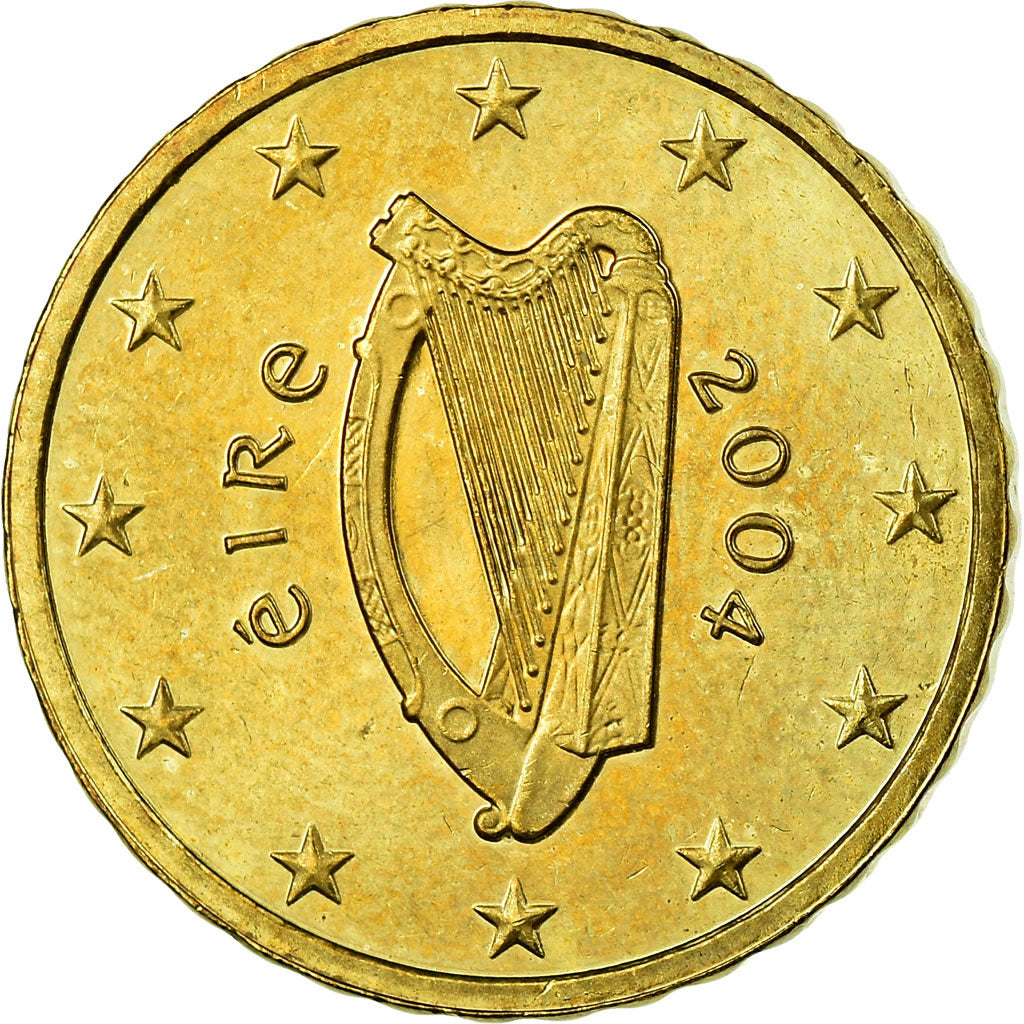 REPUBLIKA IRLANDII, 10 Euro Cent, 2004, Sandyford, EF(40-45), Mosiądz, KM:35