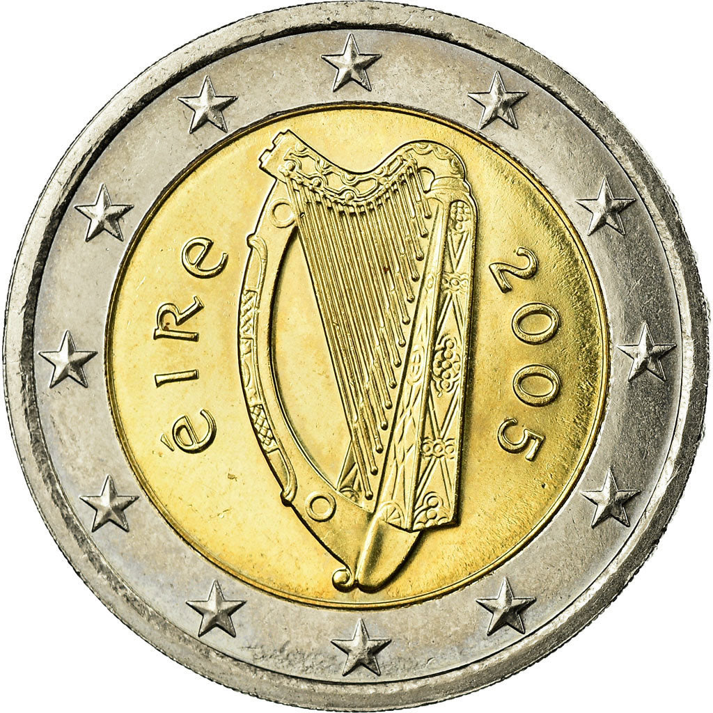 IRELAND REPUBLIC, 2 Euro, 2005, EF(40-45), Bi-Metallic, KM:39