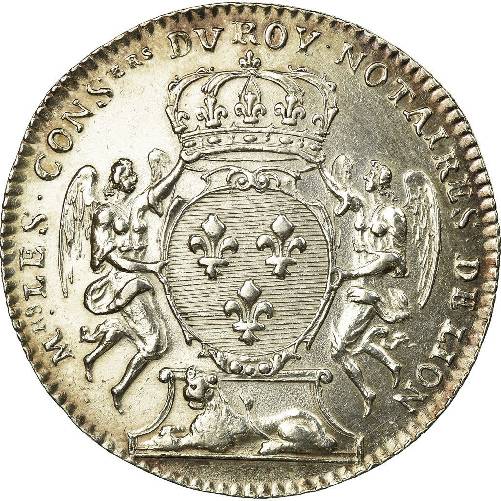 France, Token, Notary, 1715, MS(60-62), Silver, Lerouge:167
