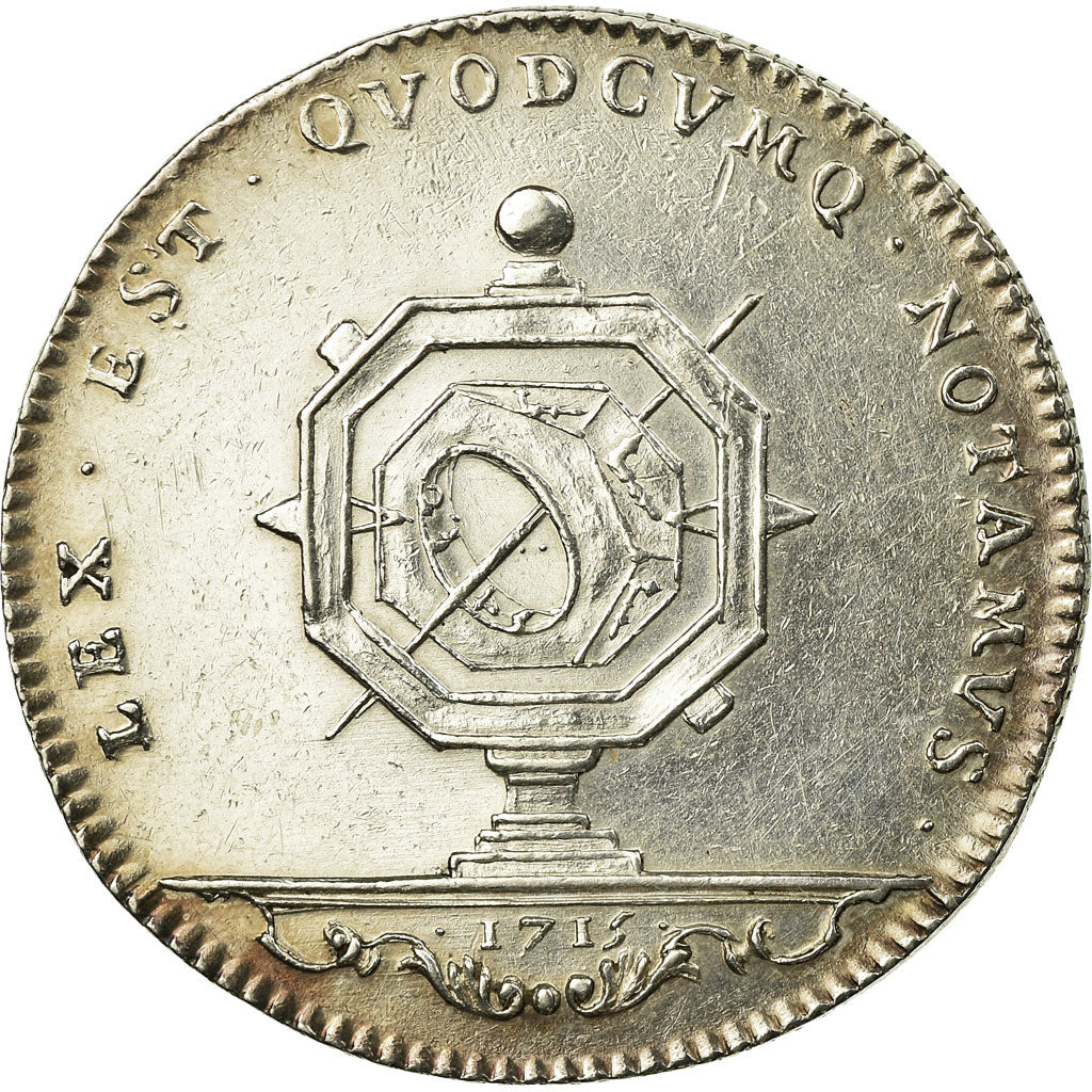 France, Token, Notary, 1715, MS(60-62), Silver, Lerouge:167