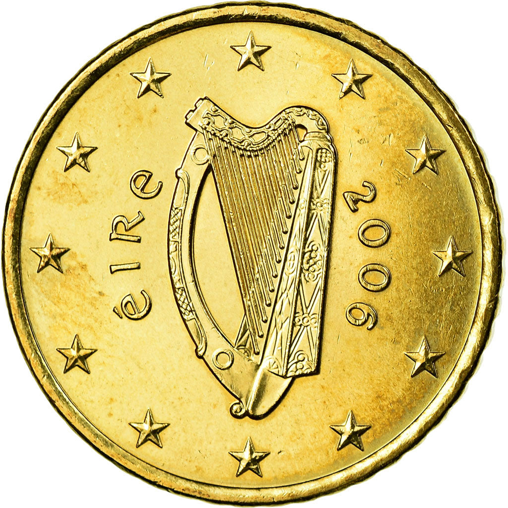 IRELAND REPUBLIC, 50 Euro Cent, 2006, VZ, Messing, KM:37