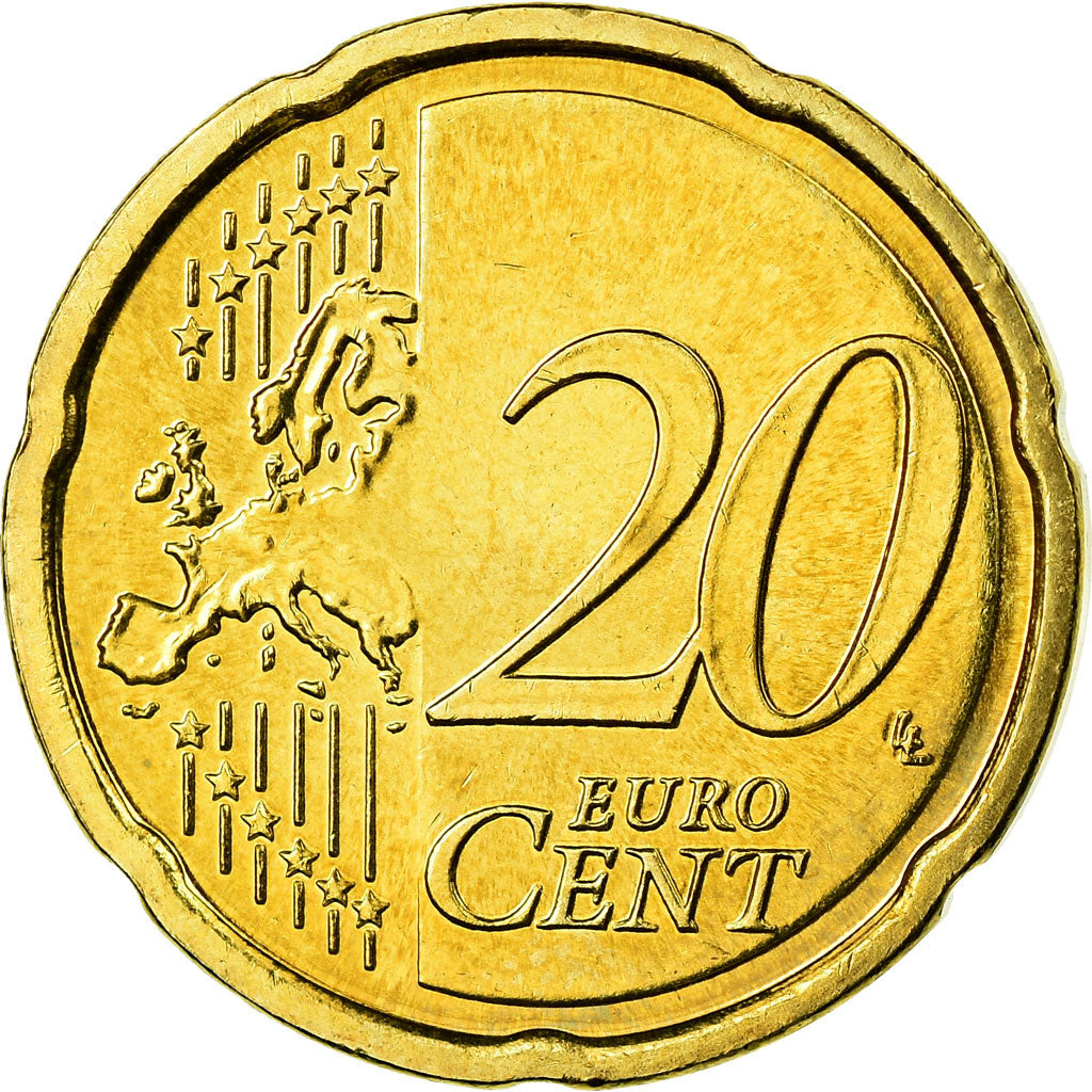 REPUBLIKA IRLANDII, 20 Euro Cent, 2007, Sandyford, AU(55-58), Mosiądz, KM:48