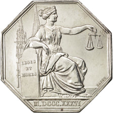 France, Token, Notary, 1836, MS(63), Silver, Lerouge:77