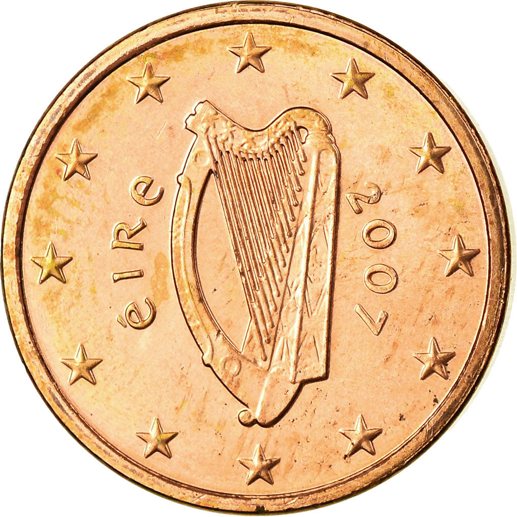 REPÚBLICA DA IRLANDA, Euro Cent, 2007, AU(55-58), Aço Cromado a Cobre, KM:32