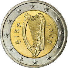 IRELAND REPUBLIC, 2 Euro, 2008, AU(55-58), Bi-Metallic, KM:51